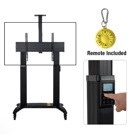 Motorised TV Stand - Remote Control Electric TV Cart on Wheels for 75