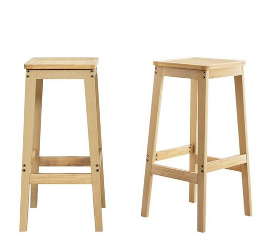 Bar Stools Rubber Wood - 2pk