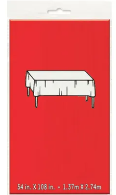 Red Rectangular Plastic Tablecloth