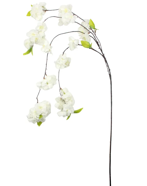 Artificial White Cherry Blossom - 1 Branch