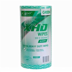 WIPES ON ROLL XHD GREEN 300X530MM