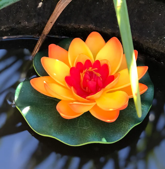 Small floating lotus flower - ORANGE