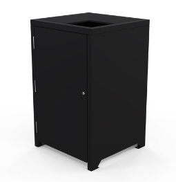 120L Black Powder Coated Athens Bin Enclosure - Open Top 615(L) x 600(W) x 980(H)mm