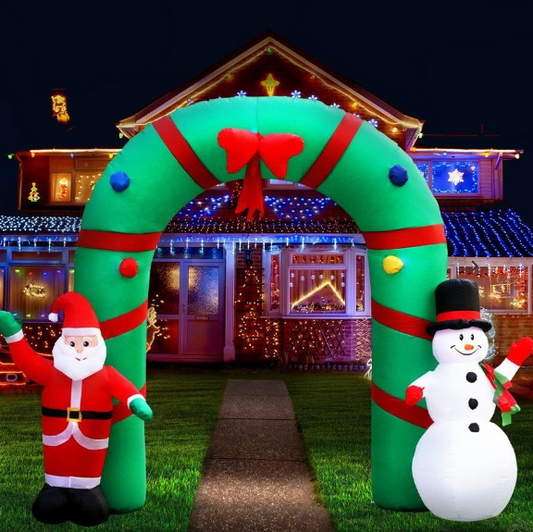 2.8M Christmas Inflatable Archwary Jingle Jollys Illuminated Decorations