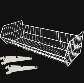 Gondola Shelving Wire Basket 900x400x250mm Black G-WBB-900x400