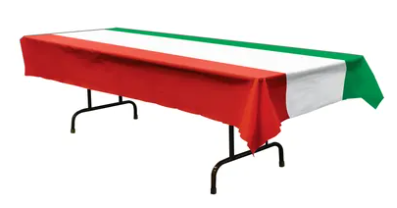 Red White Green Plastic Tablecloth