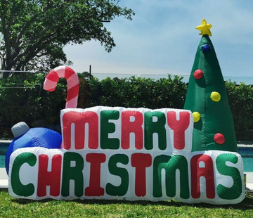 Christmas Decoration Inflatable 180cm Long Merry Christmas Sign LED Lit