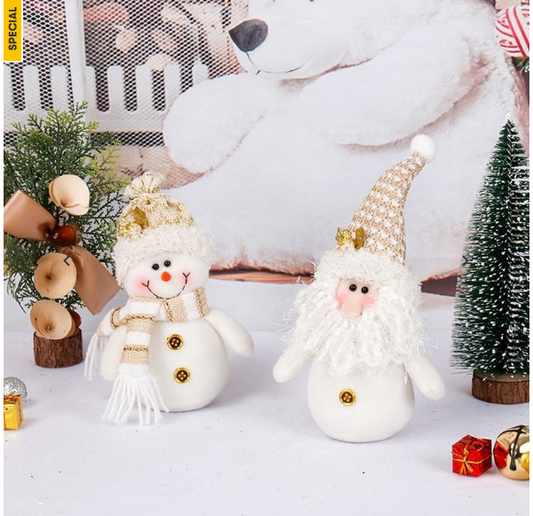 2Pcs Christmas Gnome Doll Old Man Snowman Doll Merry Christmas Decorations