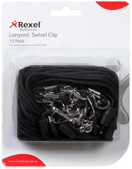 Cord Style Lanyards with Swivel Clip - 10pk
