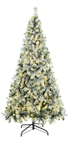 Tinseltown 2PCS LED Christmas Tree 2.1M 7FT Xmas Trees White Snow Flocked Decorations