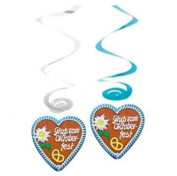 Oktoberfest Cookies Hanging Swirl decorations double-sided (Pack of 4)