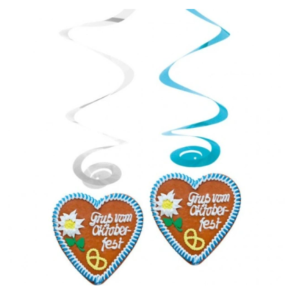Oktoberfest Cookies Hanging Swirl decorations double-sided (Pack of 4)