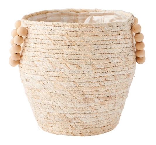 Woven Planter with Beads