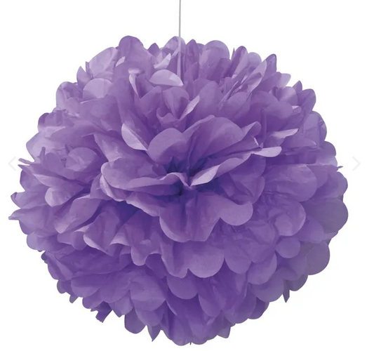 40cm Tissue Paper Puff Ball Purple