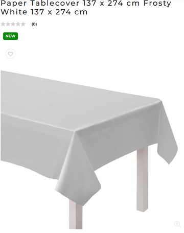 Paper Tablecover 137 x 274 cm Frosty White 137 x 274 cm