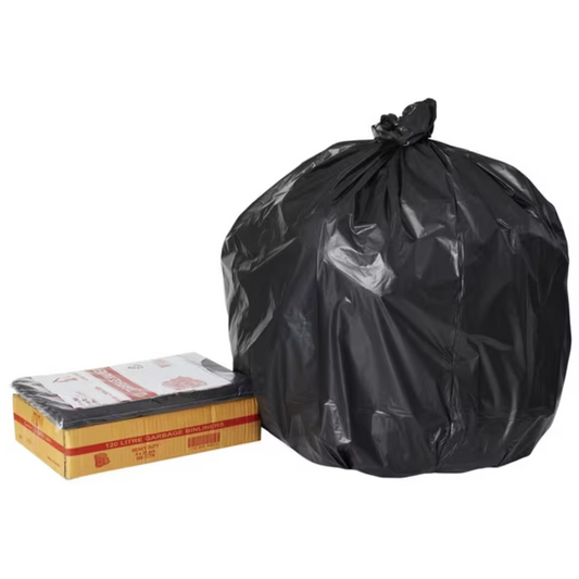 All Purpose, Bin Liner, Black, 120L, 100 Ctn