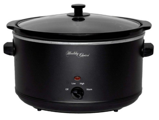 Healthy Choice 8L Slow Cooker Large Capacity Ceramic Pot (300W) - Black