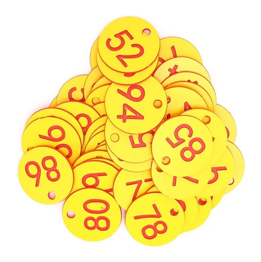 Yellow - Numbered Tags Label Tags Clothes Coat Hanger Office Index Supply 1-100 Number