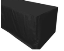 4ft Black Fitted Rectangular Tablecloth Markets and Events