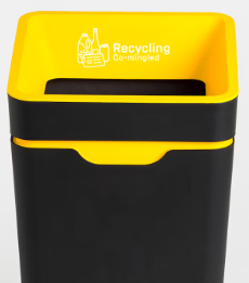 Bin 60L - Open Lid - Yellow Mixed Recycling