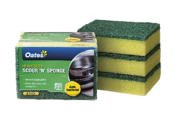 SC-045 Oates Premium Antibacterial Scour Sponge, 3PK