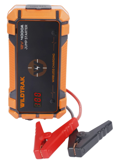 Wildtrak - Heavy-Duty 4000A 28KMAH HP Lithium Car & 4WD Jump Starter (Petrol & Diesel) with Case, USB C Port & Wireless Charging