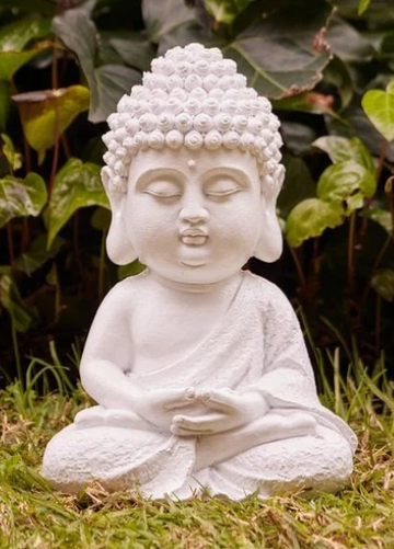 Cream Buddha Statue Northcote Pottery - 19 x 14 x 28cm