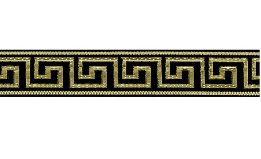 Simplicity Greek Key Band Black & Gold