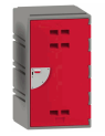 C4GRY-4RED1 C Series Locker, 4 Hinge, Light/Dark Mix Grey, (W490mm, D485mm, H880mm) with 1 x 4 Hinge Stock Red Door