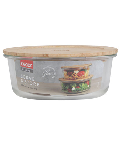 BAMBOO SERVE & STORE ROUND 970ML