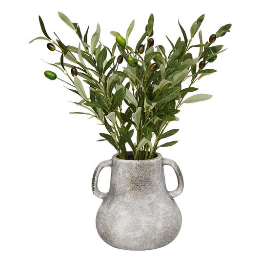 Green Room Olive Branches With Cement Pot Green/Cement 47 cm