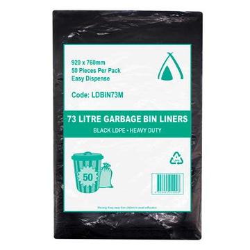 All Purpose, Bin Liner, Black, 73L, 250 Ctn