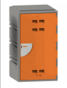 C4GRY-4ORA1 C Series Locker, 4 Hinge, Light/Dark Mix Grey, (W490mm, D485mm, H880mm) with 1 x 4 Hinge Orange Door