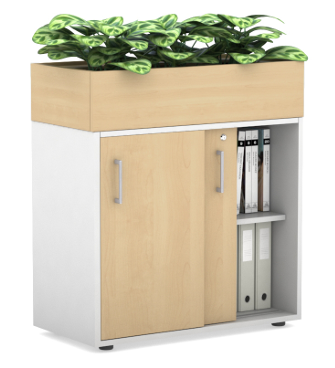 Uniform 2Dr Cred + Planter Box 800x450x975H - Silver Handle