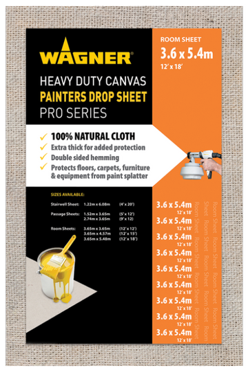 Wagner 3.65 x 5.48m Heavy Duty Canvas Drop Sheet