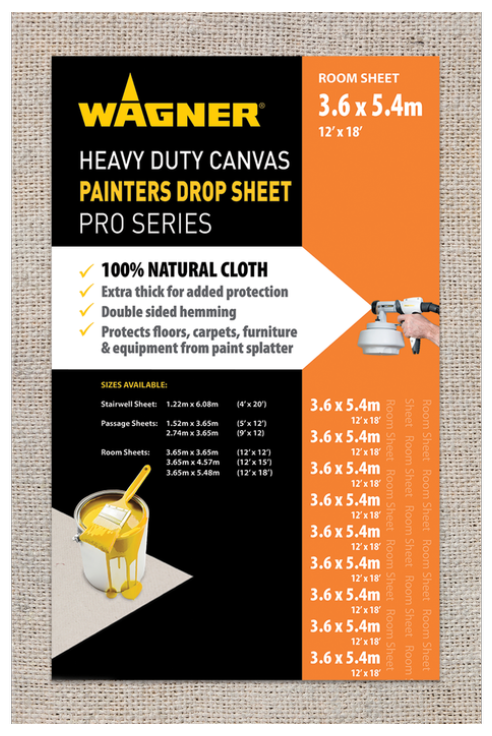 Wagner 3.65 x 5.48m Heavy Duty Canvas Drop Sheet