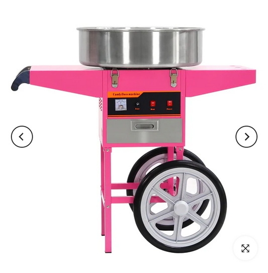 Samland Commercial Fairy Floss Machine with Wheeled Cart