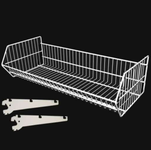 Gondola Shelving Wire Basket 900x400x250mm Black G-WBB-900x400