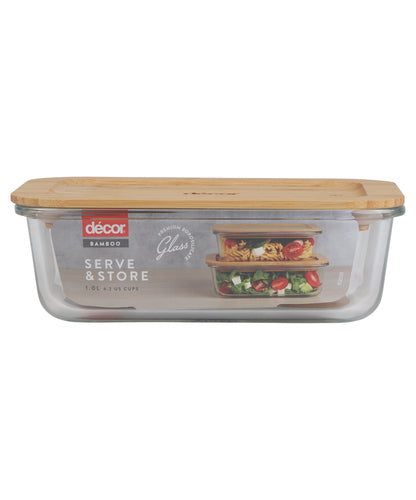 BAMBOO SERVE & STORE OBLONG 1L