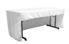 6ft (1.8m) White Fitted Rectangular Tablecloth- 3 Sided Markets and Events