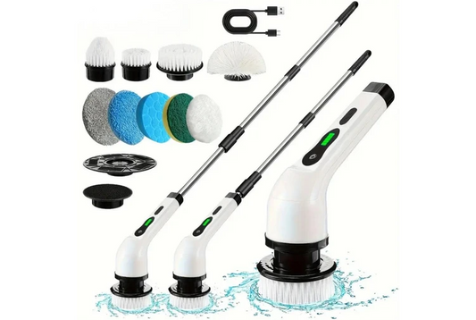 9 in 1 Cordless Rechargeable Electric Spin Scrubber Turbo Scrub Cleaning Brush