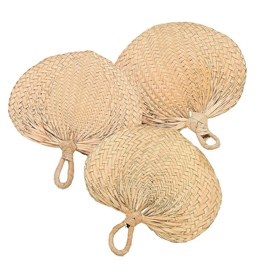 Natural Raffia Fans (Pack of 12)