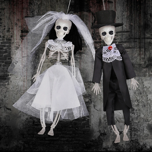 Halloween Skeleton Hanging Ornaments Bride and/or Groom Skull Bone Horror Props