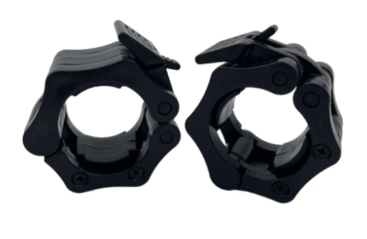 50mm Olympic Size Nylon Clamp Quick Lock Collars - Black Pair