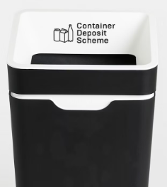 Bin 60L - Open Lid - White Container Deposit Scheme