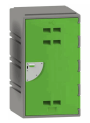 C4GRY-4LGN1 C Series Locker, 4 Hinge, Grey FSP, (W490mm, D485mm, H880mm) with 1 x 4 Hinge Lime Green 257 Door