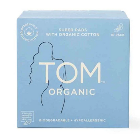 TOM Organic Pads Super - Carton 6x10 Packs