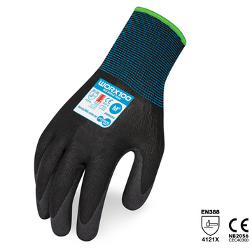 Nitrile Disposable Gloves, Powder Free, Size 2XL, Blue, 100PK
