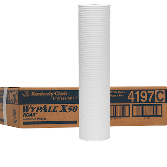 WYPALL 4197 X50 Large Roll Wiper, White 49cm x 70 Metres/Roll, 3 Rolls/Case