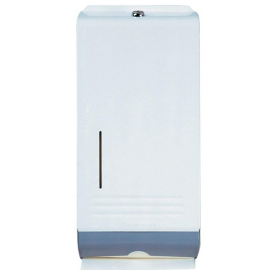 KCP 4969 Compact Hand Towel Dispenser, White & Grey Lockable Metal, Compatible with 4440, 5855, 5856 & 4444 Codes